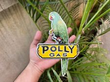 RARE PORCELAIN POLLY GAS ENAMEL SIGN 10 INCHES picture