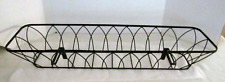 VINTAGE RUSTIC METAL PLANT HOLDER BASKET ATTACHES TO WOODEN RAILING picture