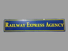 PORCELIAN RAILWAY EXPRESS AGENCY ENAMEL SIGN SIZE 34X8 INCHES picture