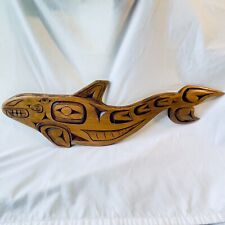 VTG PNW Musqueam First Nations Carved Orca Artist Signed 1993 picture