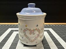 VINTAGE TREASURE CRAFT CERAMIC FLORAL HEART FLOUR TEA COFFEE CANISTER CANDY JAR picture