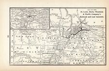1908 St Louis Rocky Mountain & Pacific Railroad Map Timber & Coal Interests 1741 picture
