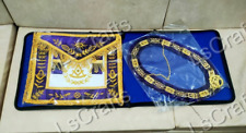 Masonic Regalia Past Master apron and chain collar with jewel and case picture
