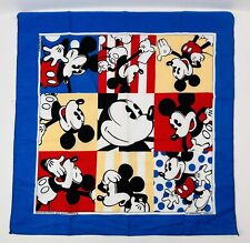 Vintage Disney Mickey Mouse Bandana Logo J.A Woronowicz Handkerchief Scarf Mask  picture