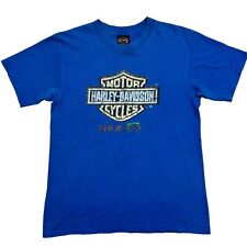 Harley Davidson Motorcycles Blue SS T Shirt Size M Cancun Mexico HD Graphic picture