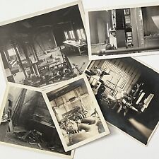 Vintage B&W Snapshot Photograph Lot Collection of 5 Industrial Machines Abstract picture
