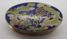 Vintage Enamel Chinese Dragon Trinket Box picture