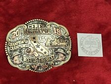RODEO PRO TEAM PENNING CHAMPION TROPHY BUCKLE☆CERES CALIFORNIA☆2019☆RARE☆205 picture