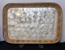 Vintage 1960s Bamboo Capsize Shells Serving Tray, 20” x  14” picture