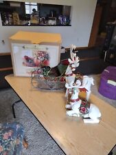 Granduer Noel Reindeer And Sleigh Set Collectors Edition 2003 S-1323-0 Christmas picture