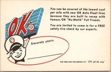 Vintage 1950s Tire Advertising Postcard 