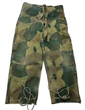 Vintage 50s Belgian Brushstroke Camo Paratrooper Pants Military Button Fly AO5 picture