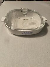 Vintage Corning Ware 9” Cornflower Blue Casserole Dish P-9-B With Lid Pre Owned. picture