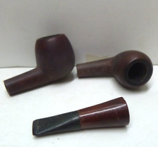 Lot of 2 Vintage Tobacco Smoking Pipe heads & Briar stem mouth piece picture