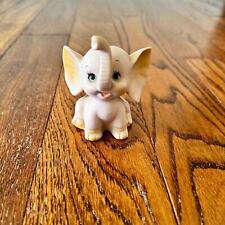 Vintage Elephant Figurine Porcelain Pink 3.5” Baby Girl Pachyderm Dumbo Japan picture