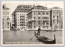 Venice Italy, Hotel Bauer, Grand Canal Gondola, Vintage RPPC Real Photo Postcard picture