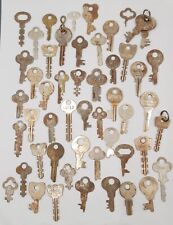 Lot of 50 Various Antique FLAT KEYS for Old Padlocks Drawers Boxes Etc Vintage picture