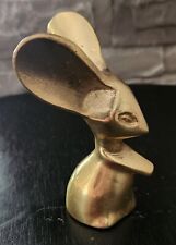 Vintage Mid-century Brass Long-Eared Jerboa Mouse Paperweight picture